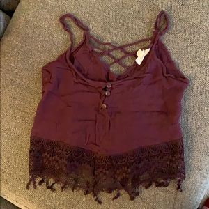 Maroon crop top tank